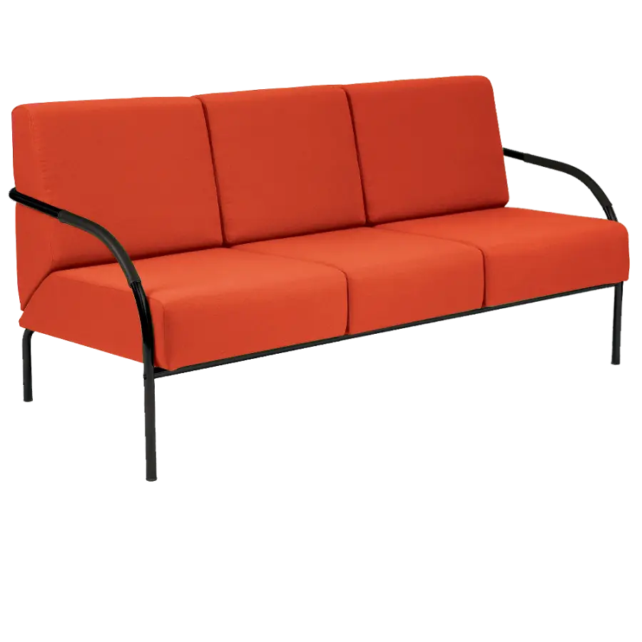 SPA 3 černý lak, látka SUE S 46 - látka oranžová